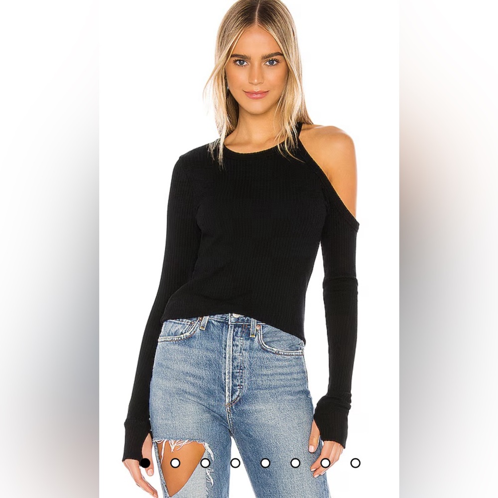 Michael Lauren Black One-Shoulder Top